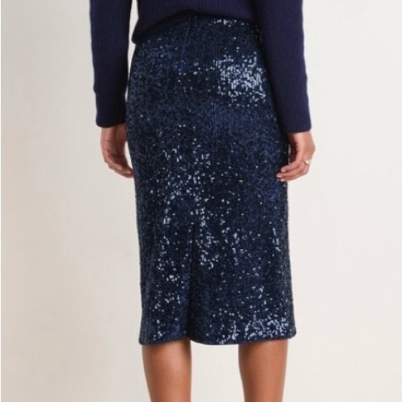 Chelsea28 Pull-on Midnight Blue Sequence Pencil Skirt. Size Medium (Worn ONCE!) - Picture 2 of 10